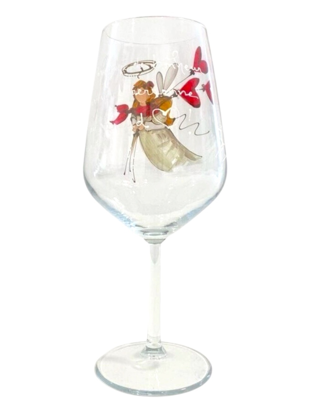 Hand Painted Angel Glass “Un bouquet de bonheur pour une personne au grand cœur”